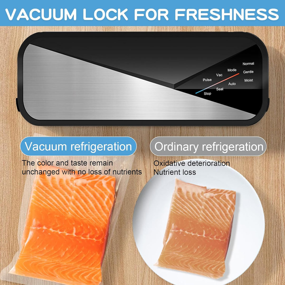 6-in-1 Vacuum Sealer with 80kPa Suction and 30cm Sealing Strip – Fresvyn