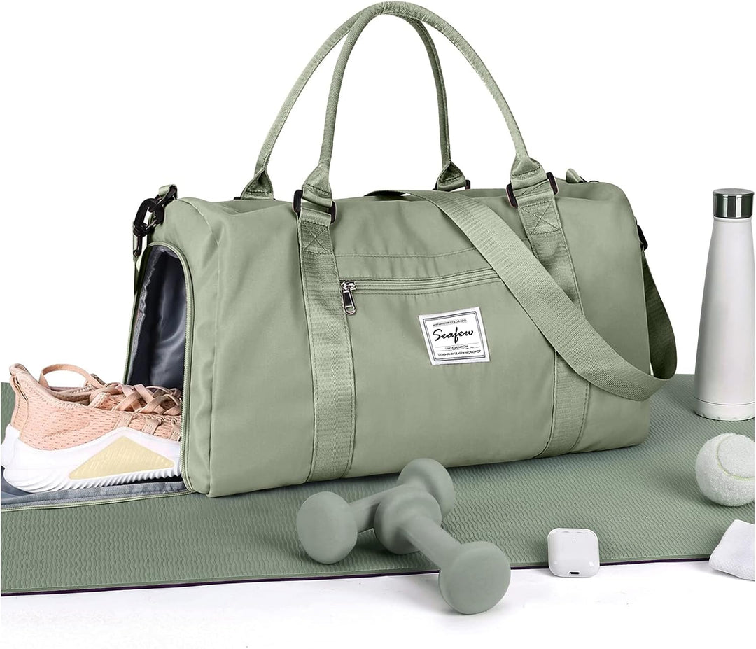 Waterproof Travel Duffel with Shoe Compartment & Wet Pocket – Unisex Gym Bag