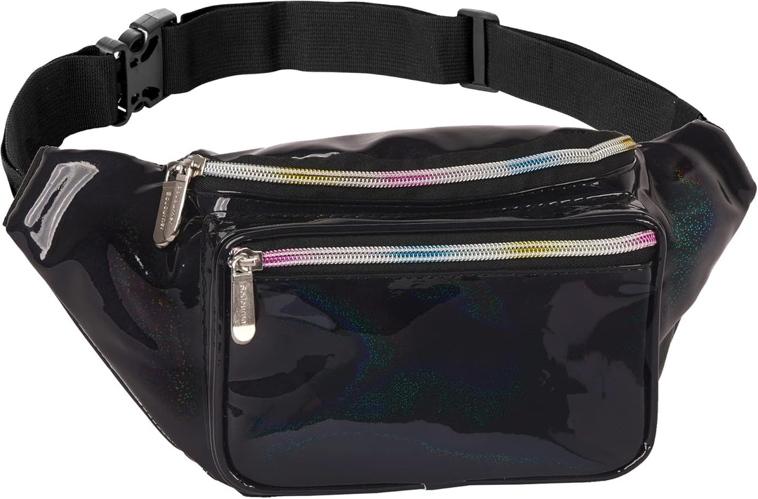 Holographic Bum Bag with Adjustable Strap – Unisex Waist & Festival Pack (1+1 FREE)