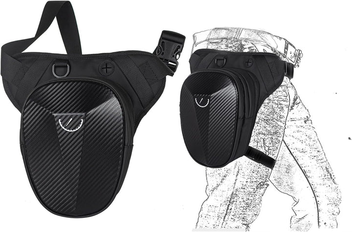 Tactical Motorcycle Leg Bag with Waterproof EVA Shell & Expandable Storage