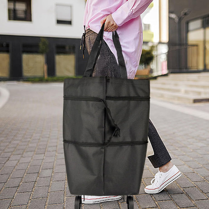 Large Capacity Foldable Shopping Bag with Wheels Reusable Cart Tote (1+1 FREE) – Veytra