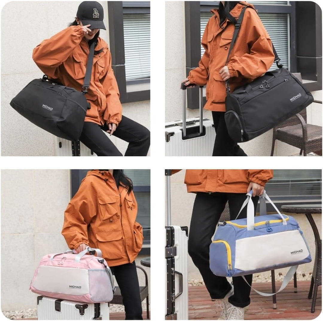 Waterproof Travel Duffel with Shoe Compartment & Wet Pocket – Unisex Gym Bag