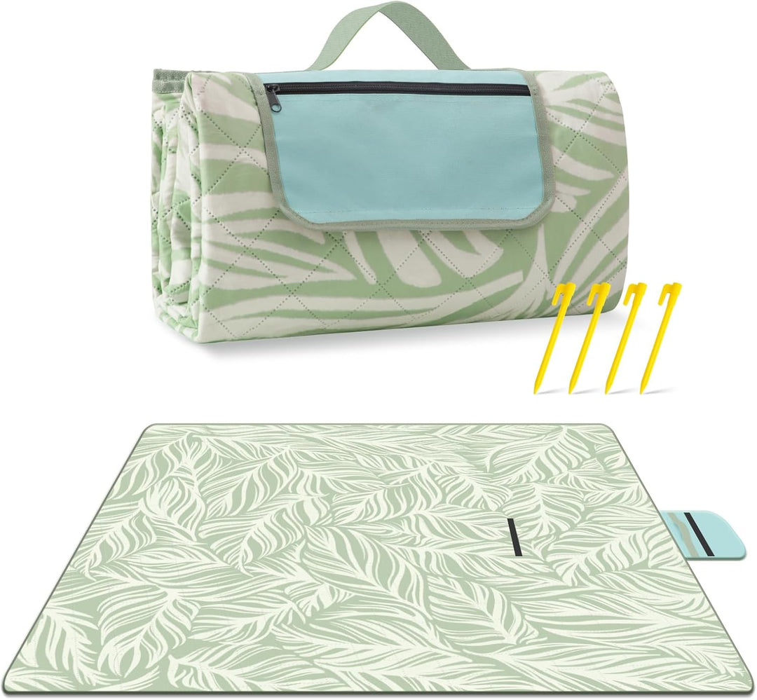 Extra Large Waterproof Picnic Blanket 200 × 200 cm with 3 Layers – MeadowRest