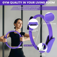 9PCS Home Pilates Kit with Ring, Ball, Bands & Non-Slip Socks