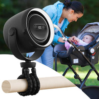 Rechargeable Clip-On Stroller Fan with Night Light 100 Speeds