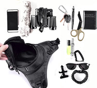 Tactical Motorcycle Leg Bag with Waterproof EVA Shell & Expandable Storage