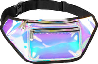 Holographic Bum Bag with Adjustable Strap – Unisex Waist & Festival Pack (1+1 FREE)