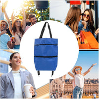 Large Capacity Foldable Shopping Bag with Wheels Reusable Cart Tote (1+1 FREE) – Veytra