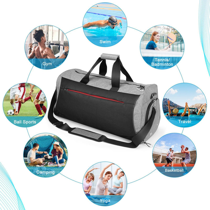 Waterproof 30L Sports Duffel with Shoe Compartment & Wet Pocket – Unisex Gym & Travel Bag