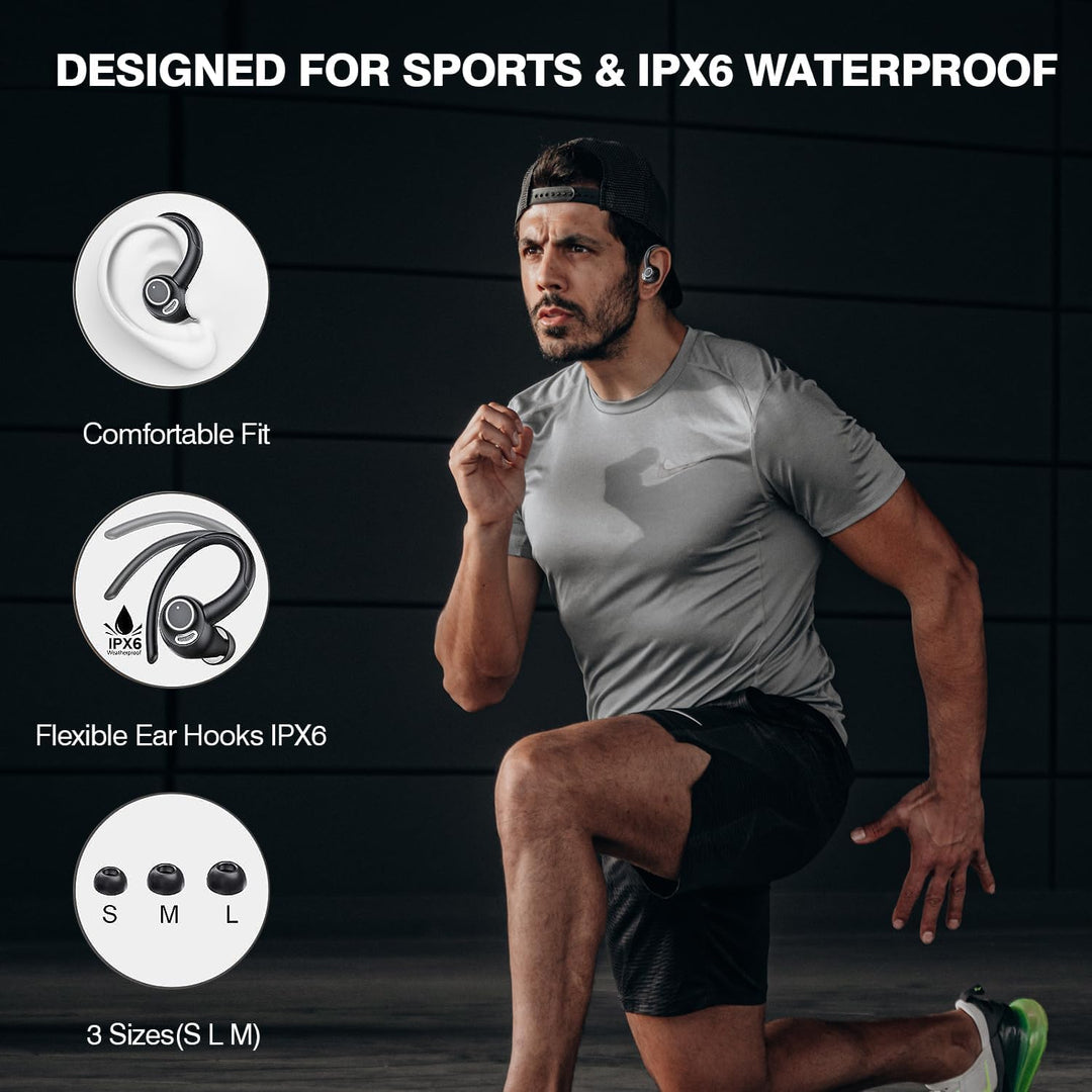 Wireless Bluetooth 5.3 Sport Earbuds with Noise Reduction and 48H Playback – Zeyora