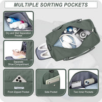 Waterproof Travel Duffel with Shoe Compartment & Wet Pocket – Unisex Gym Bag