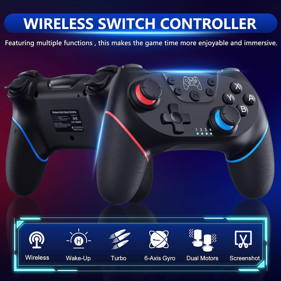 Wireless Switch Controller with Hall Effect Joysticks and Turbo Function – Nexora
