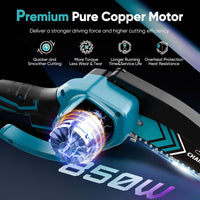 Cordless Mini Chainsaw 6 Inch with LED Light & 21V Battery – TimberCut
