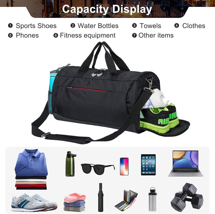 Waterproof Sports Duffel with Shoe Compartment & Wet Pocket – 30L Gym & Travel Bag