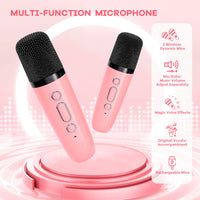 Portable Mini Karaoke Machine with Bluetooth Speaker & 2 Wireless Mics – Veylo