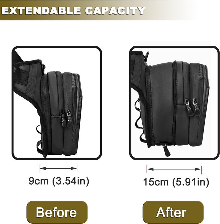Tactical Motorcycle Leg Bag with Waterproof EVA Shell & Expandable Storage