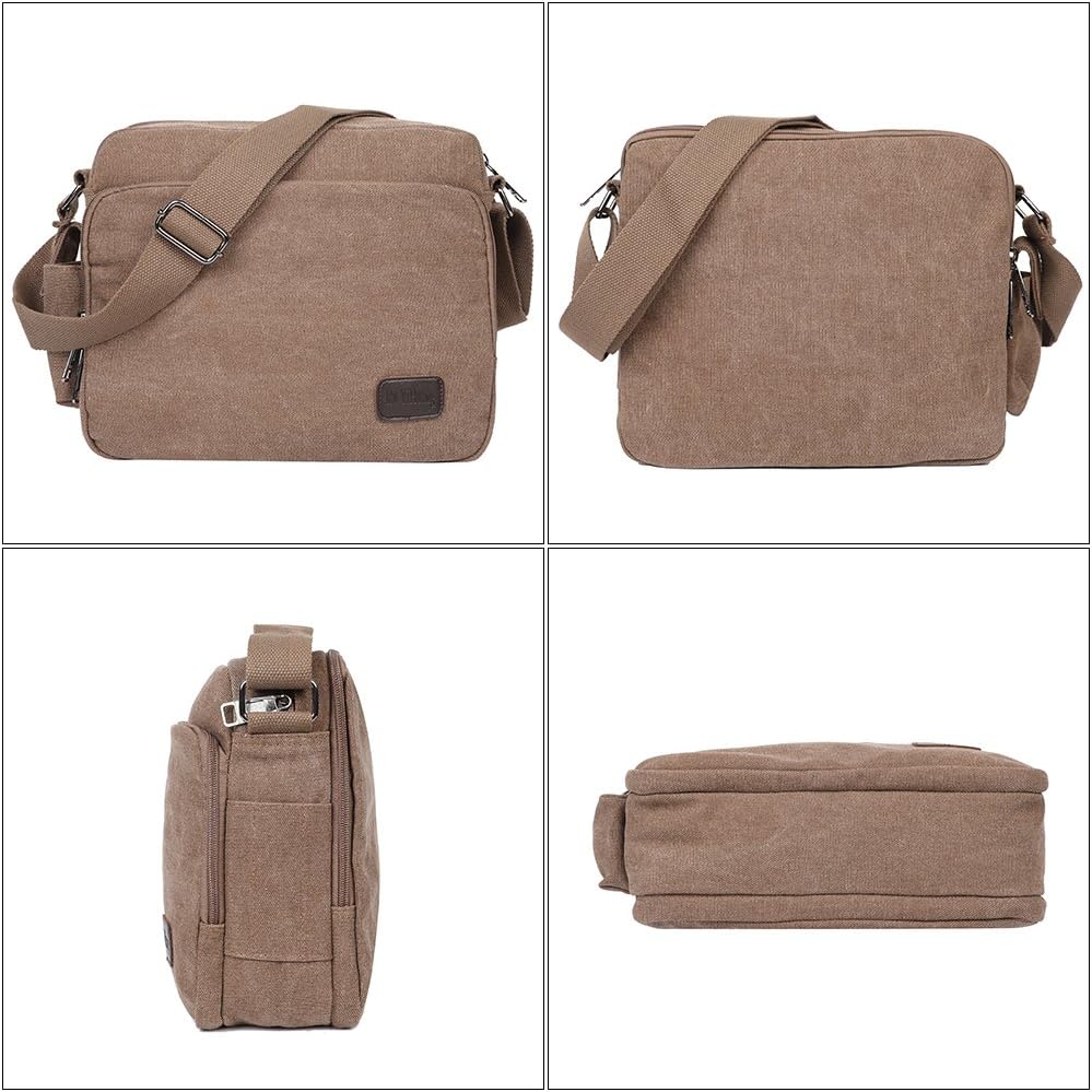 Men’s Canvas Messenger Shoulder Bag – Compact Crossbody for Work & Travel