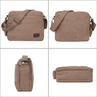 Men’s Canvas Messenger Shoulder Bag – Compact Crossbody for Work & Travel