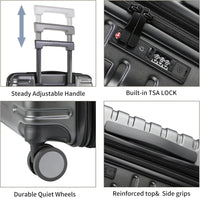 Expandable Hard Shell Carry-On Luggage with Spinner Wheels & TSA Lock