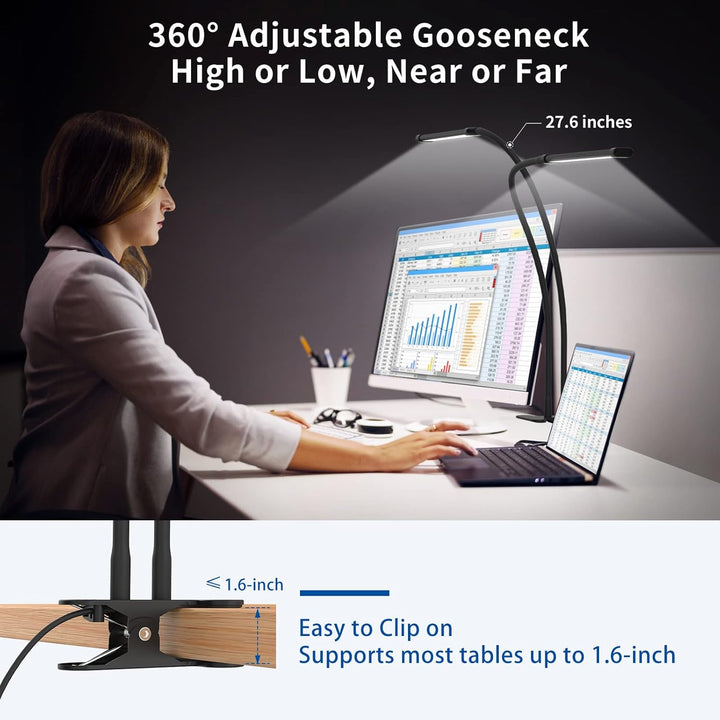 77 LED Desk Clamp Lamp with 70cm Flexible Gooseneck – Ravien