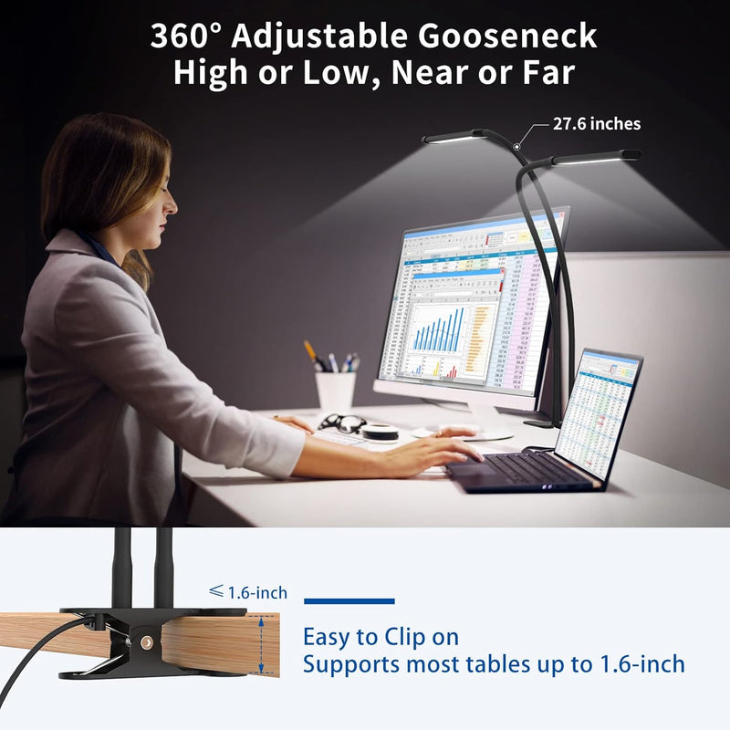 77 LED Desk Clamp Lamp with 70cm Flexible Gooseneck – Ravien