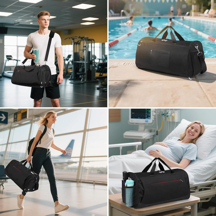 Large 45L Waterproof Sports Duffel with Shoe Compartment & Wet Pocket – Unisex Gym & Travel Bag