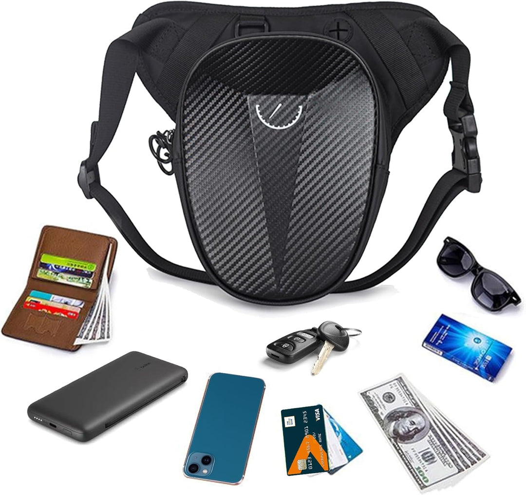 Tactical Motorcycle Leg Bag with Waterproof EVA Shell & Expandable Storage