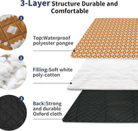 Extra Large Waterproof Picnic Blanket 200 × 200 cm with 3 Layers – MeadowRest