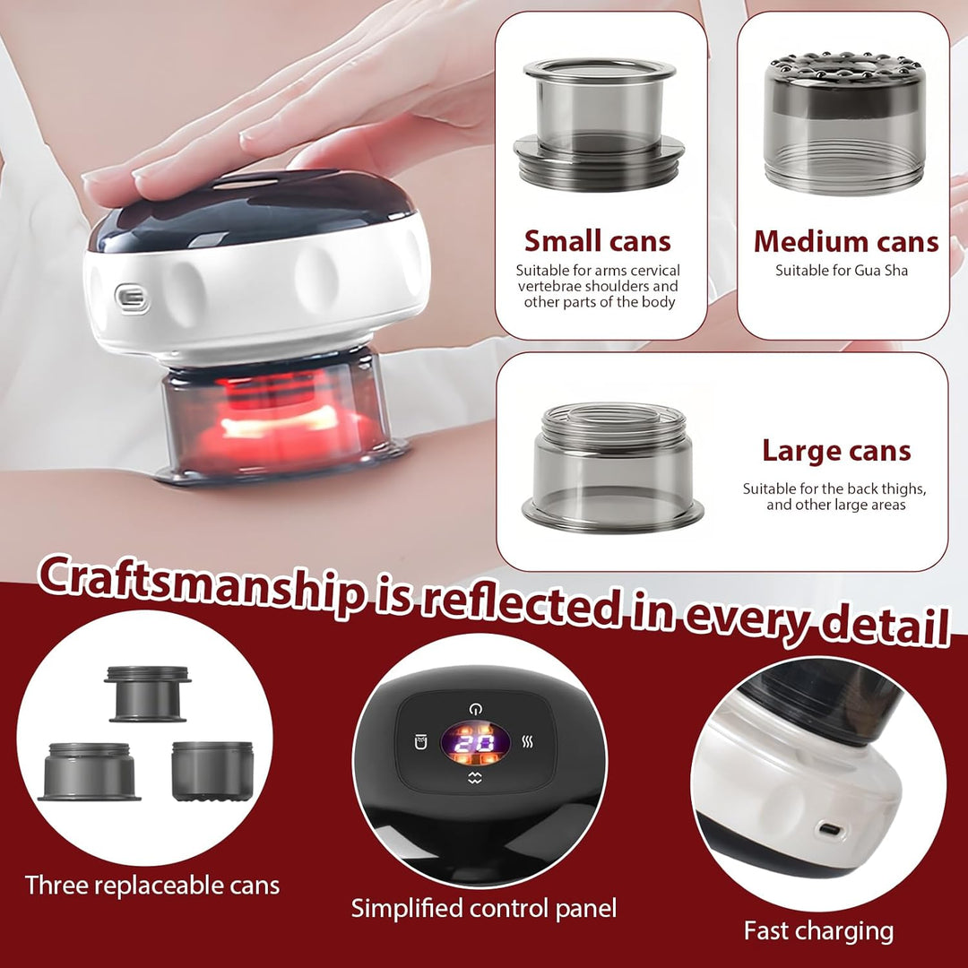 Smart Infrared Cupping Massager with 12 Therapy Levels and Remote Control – Auryon