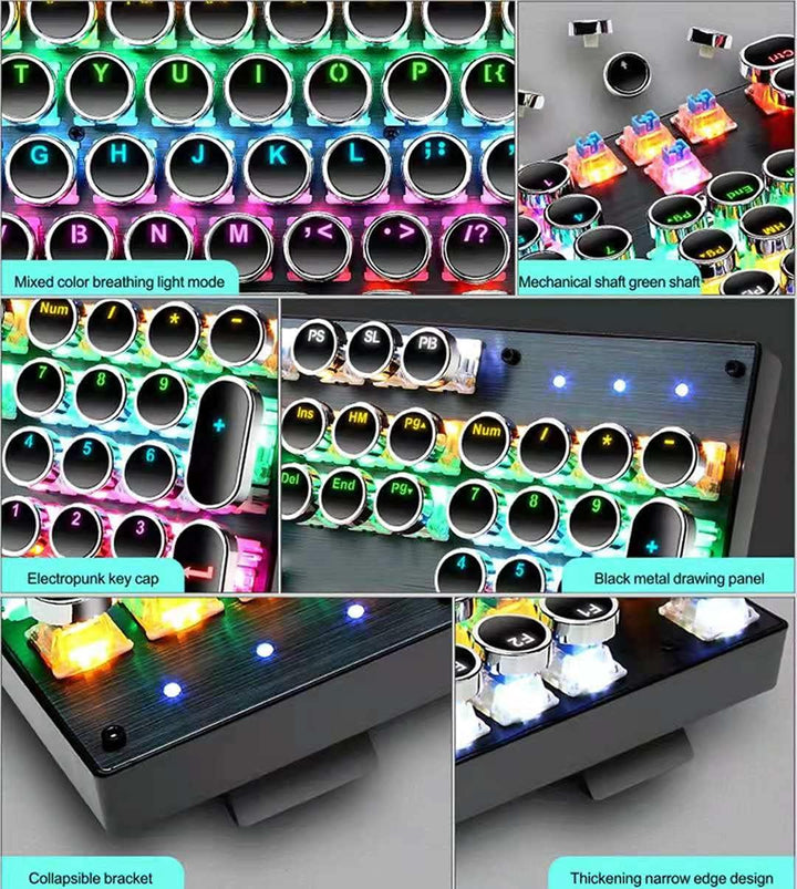 87-Key Mechanical Gaming Keyboard RGB Backlit Blue Switch