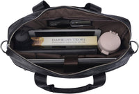 Premium Cowhide Leather 15” Business Briefcase with Organiser Compartments