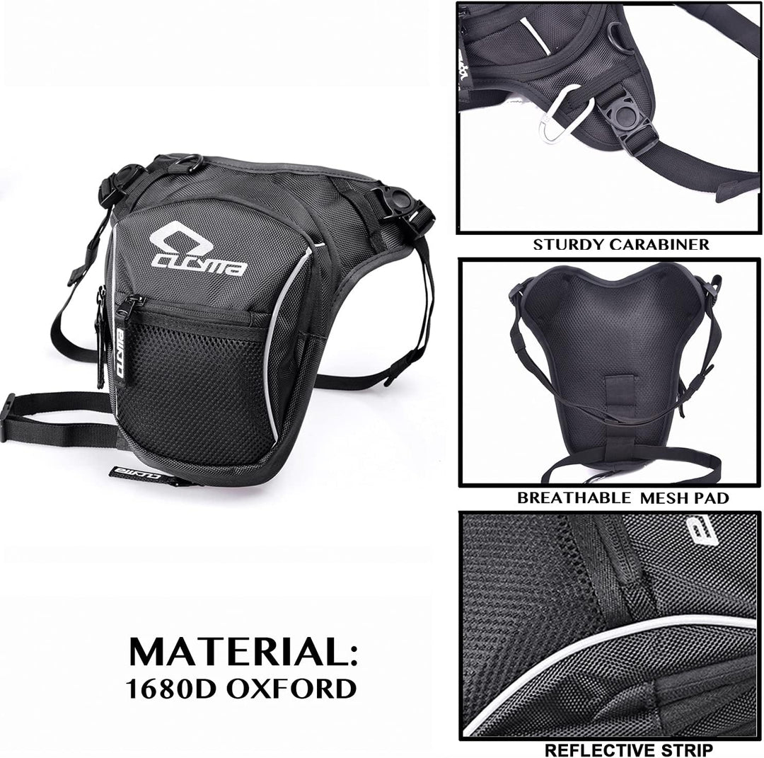 Tactical Motorcycle Leg Bag with Waterproof EVA Shell & Expandable Storage