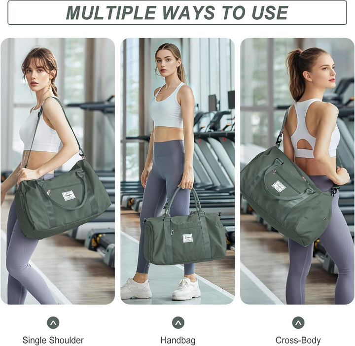 Waterproof Travel Duffel with Shoe Compartment & Wet Pocket – Unisex Gym Bag