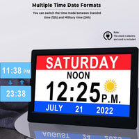 11.5-Inch Digital Calendar Day Clock with 19 Reminders – Claryon