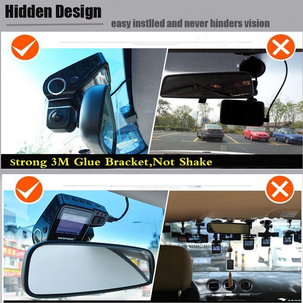 WiFi Hidden Dash Cam 1080P with 170° Wide Angle and G-Sensor