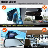 WiFi Hidden Dash Cam 1080P with 170° Wide Angle and G-Sensor