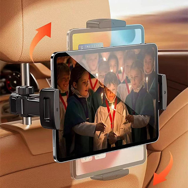 Car Headrest Tablet Holder – Adjustable 360° Backseat Phone & Tablet Mount – Movira