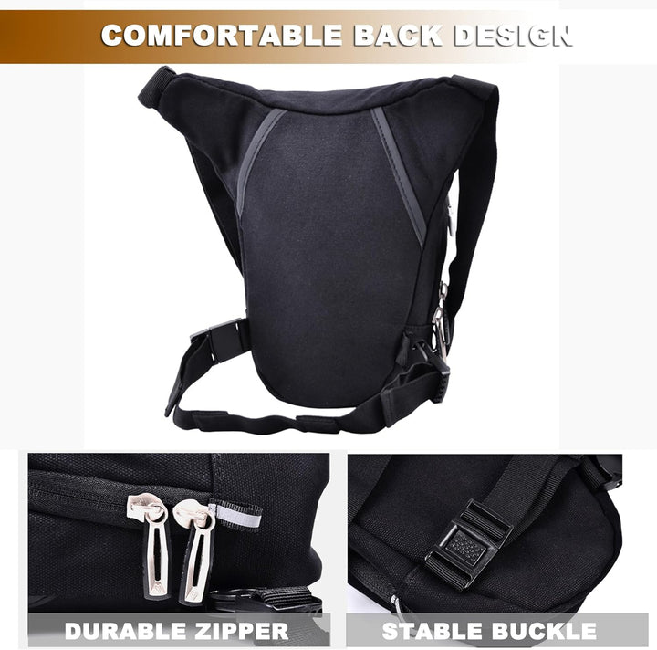 Tactical Motorcycle Leg Bag with Waterproof EVA Shell & Expandable Storage