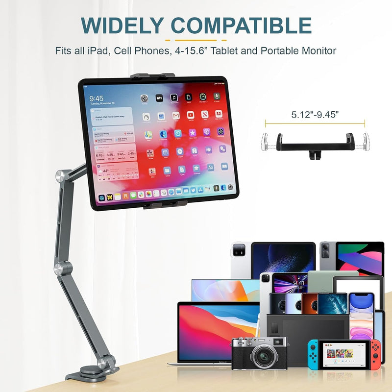 Adjustable Aluminum Tablet Desk Stand with 360° Rotation – Movaro