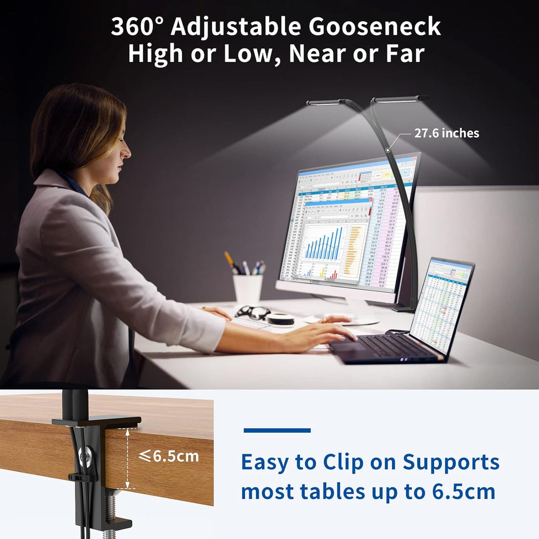 77 LED Desk Clamp Lamp with 70cm Flexible Gooseneck – Ravien