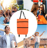 Large Capacity Foldable Shopping Bag with Wheels Reusable Cart Tote (1+1 FREE) – Veytra