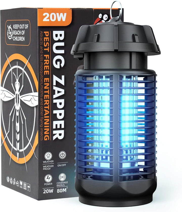 Electric Bug Zapper with 20W UV Light and 4200V Grid, IPX4 Waterproof – Zeytra