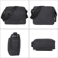 Men’s Canvas Messenger Shoulder Bag – Compact Crossbody for Work & Travel