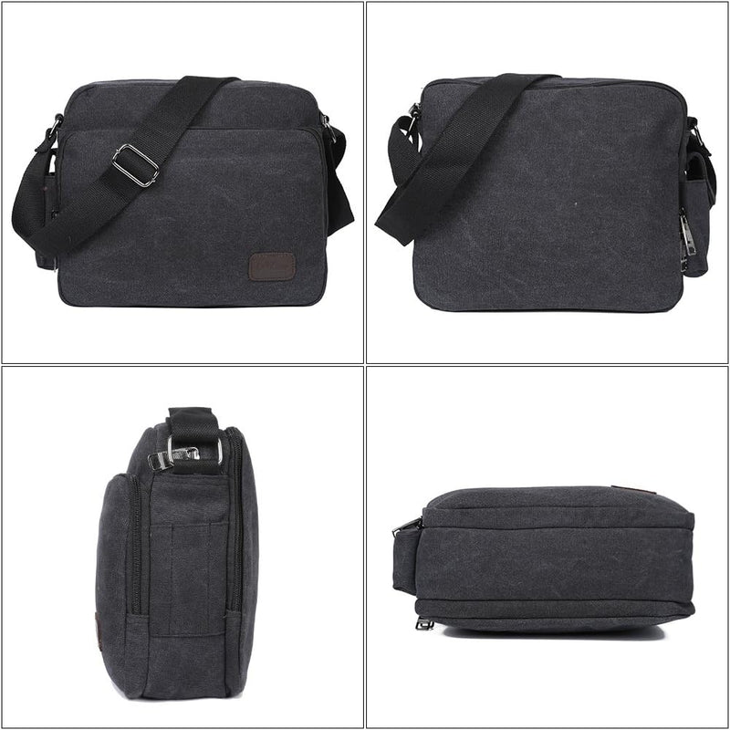 Men’s Canvas Messenger Shoulder Bag – Compact Crossbody for Work & Travel