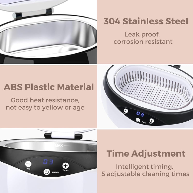 Ultrasonic Jewellery Cleaner 650ml with Watch Holder – ShineMate