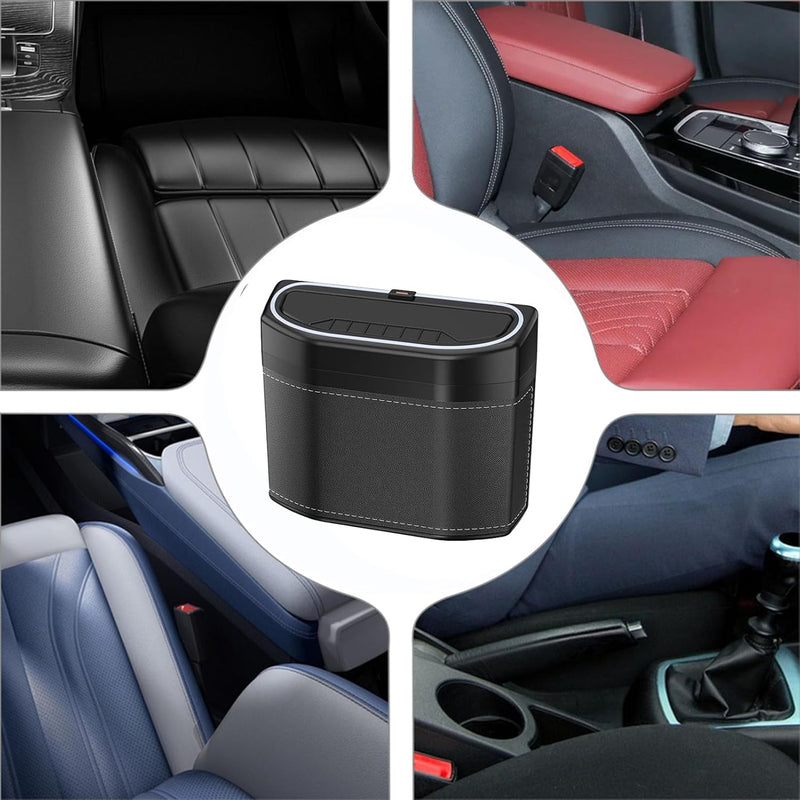 Smell-Proof Car Trash Can with Touch Light – Lurevo