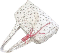 Bow Duffle Bag – Large Canvas Weekender with Ribbon Accent – Floria