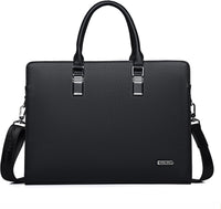 Genuine Leather Multi-Compartment Business Briefcase for Professionals