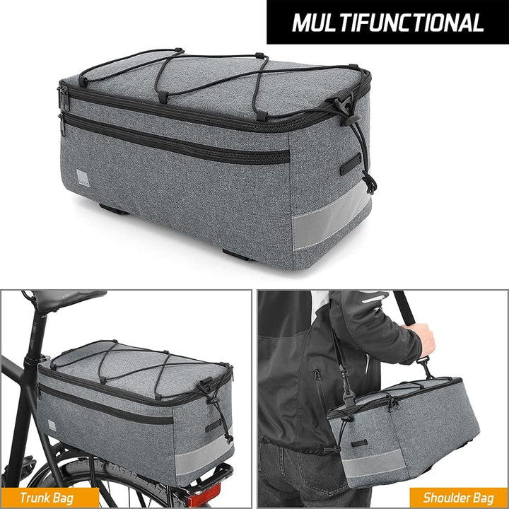 8L Insulated Bike Rear Trunk Cooler Bag with Shoulder Strap – Trevilo
