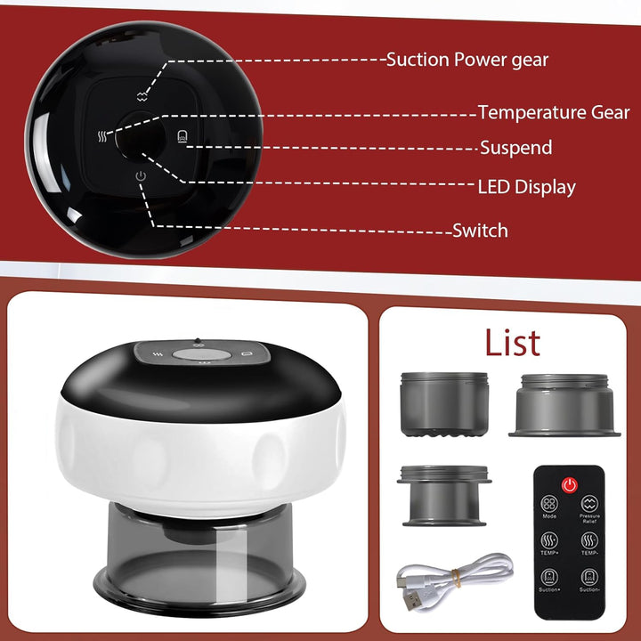 Smart Infrared Cupping Massager with 12 Therapy Levels and Remote Control – Auryon